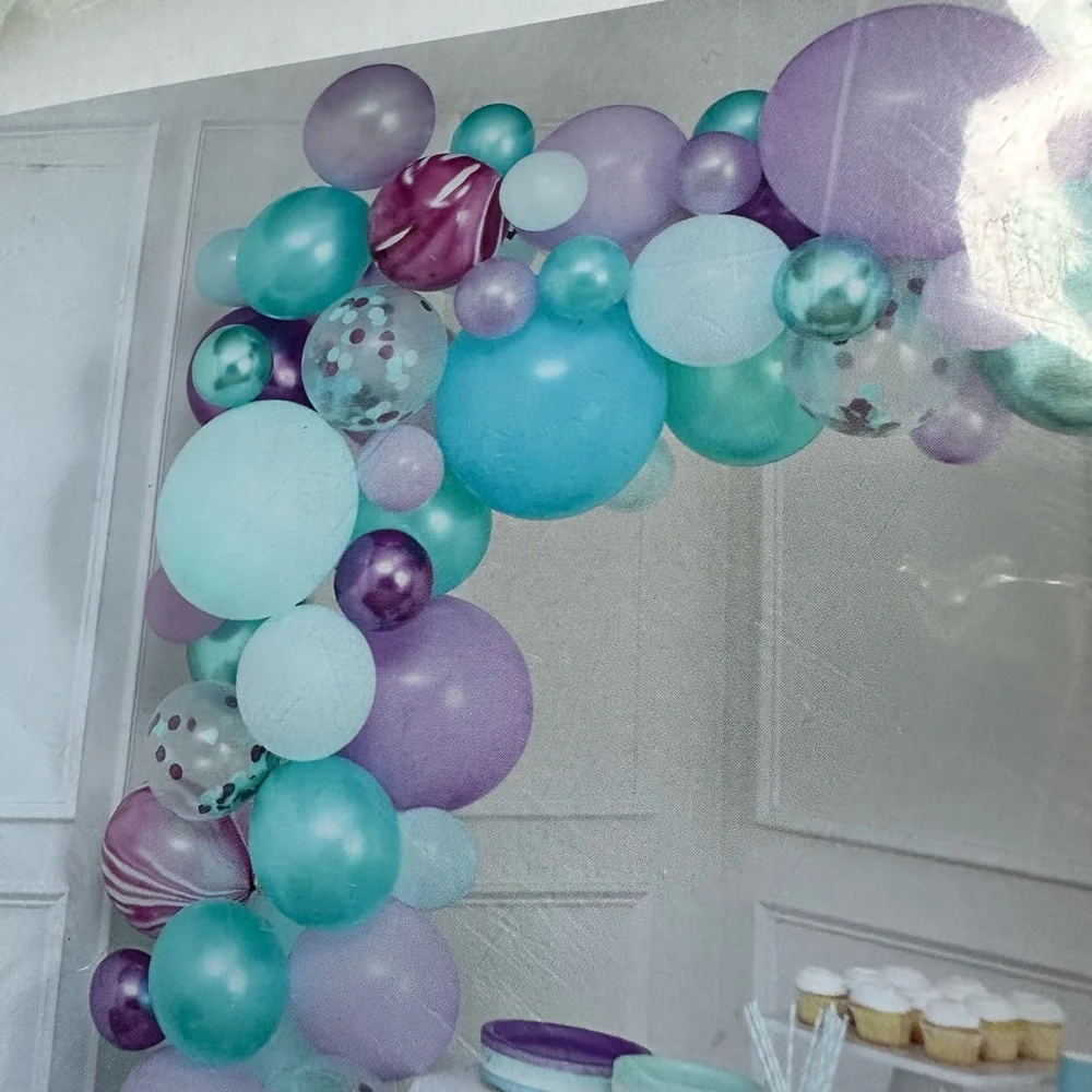 New 10-Foot Balloon Garland Kit - Purple, Blue, and Green Theme